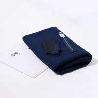 ジェンダーフリーハーフジップ材料キット（杢ネイビー）型紙付