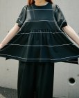 画像6: スクエアギャザートップスの材料キット（黒ボーダー）型紙付