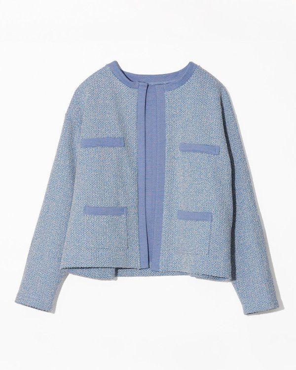 画像1: 型紙：バイカラージャケット【ニット】